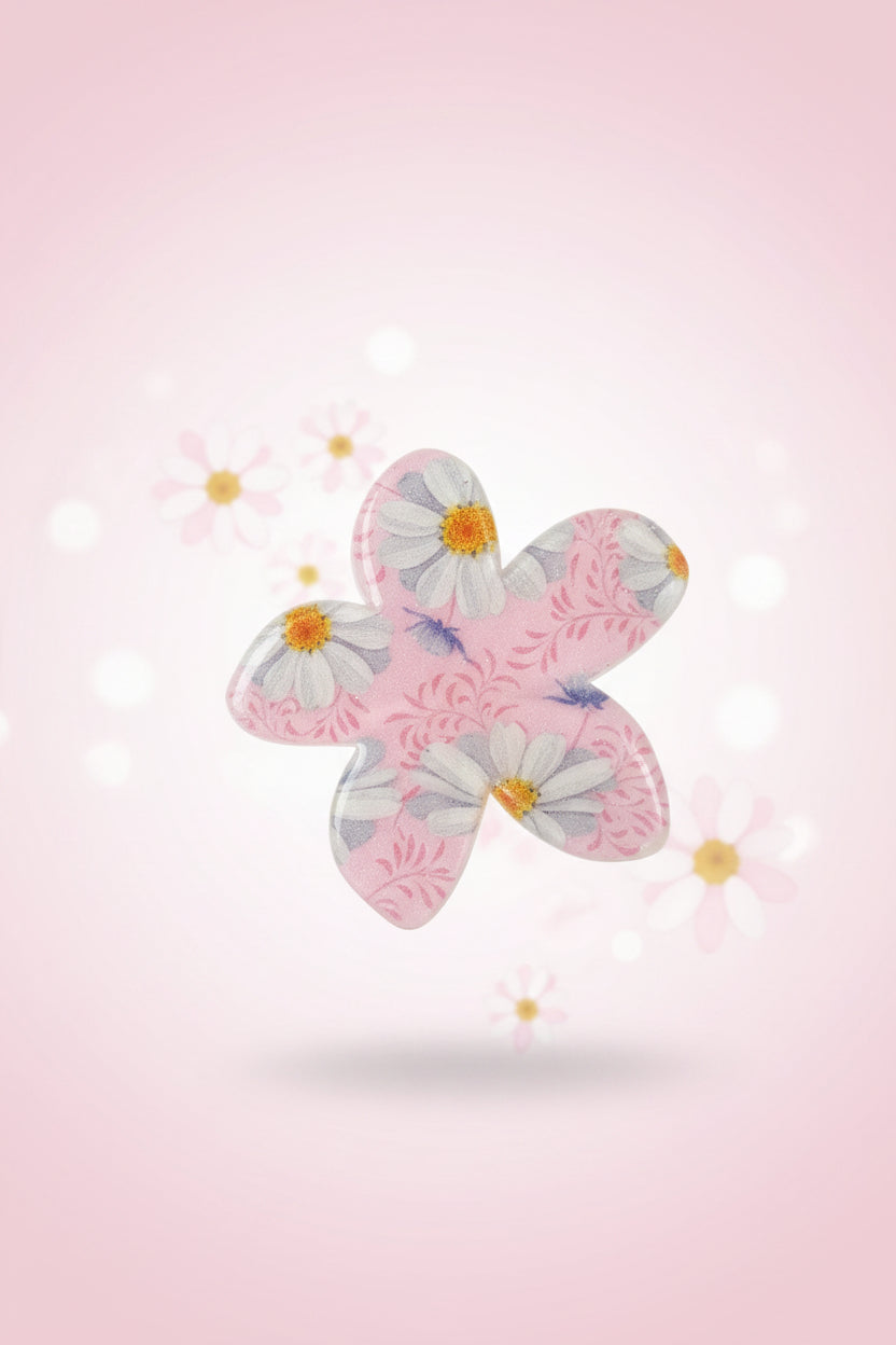 🌸 Pinces à cheveux Fleur - Rose & Blanche 🌸